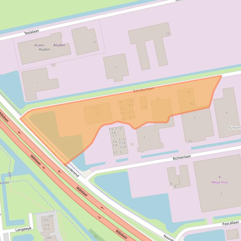 Kaart van postcodegebied 9207JX.