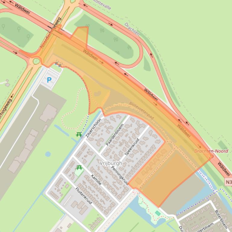 Kaart van postcodegebied 9207KB.