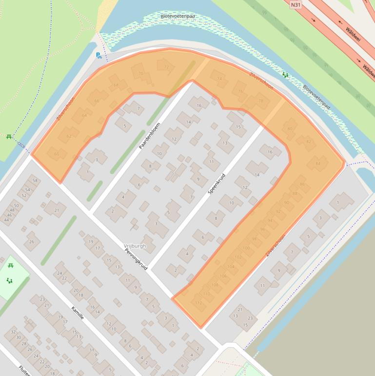 Kaart van postcodegebied 9207KD.