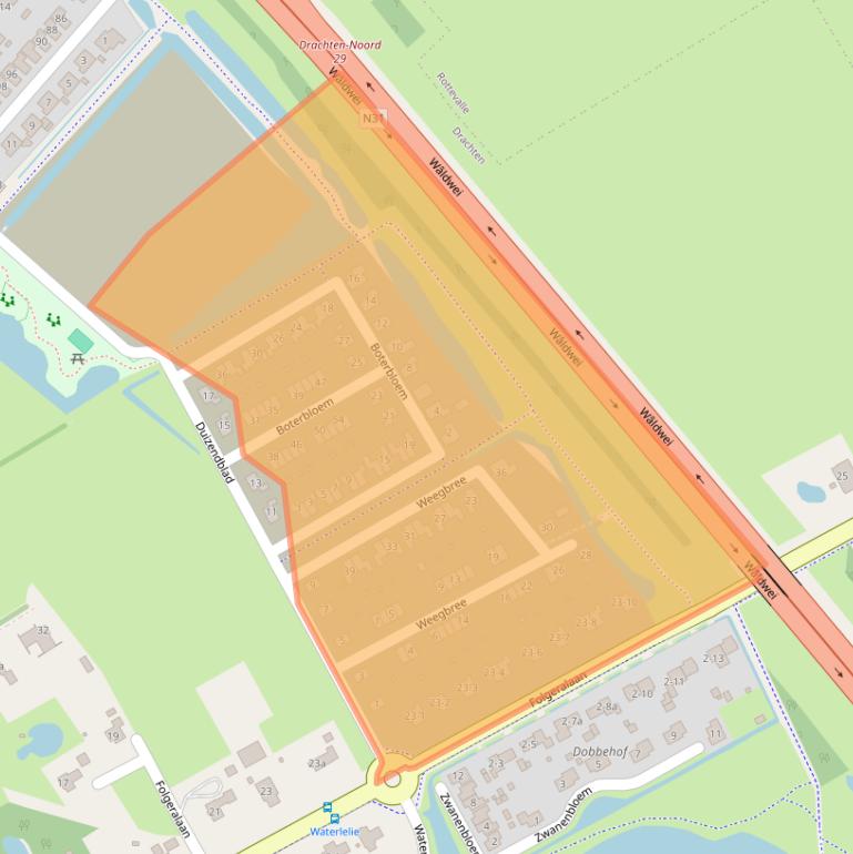 Kaart van postcodegebied 9207KE.