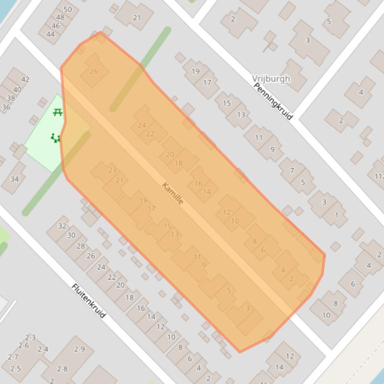 Kaart van postcodegebied 9207KH.