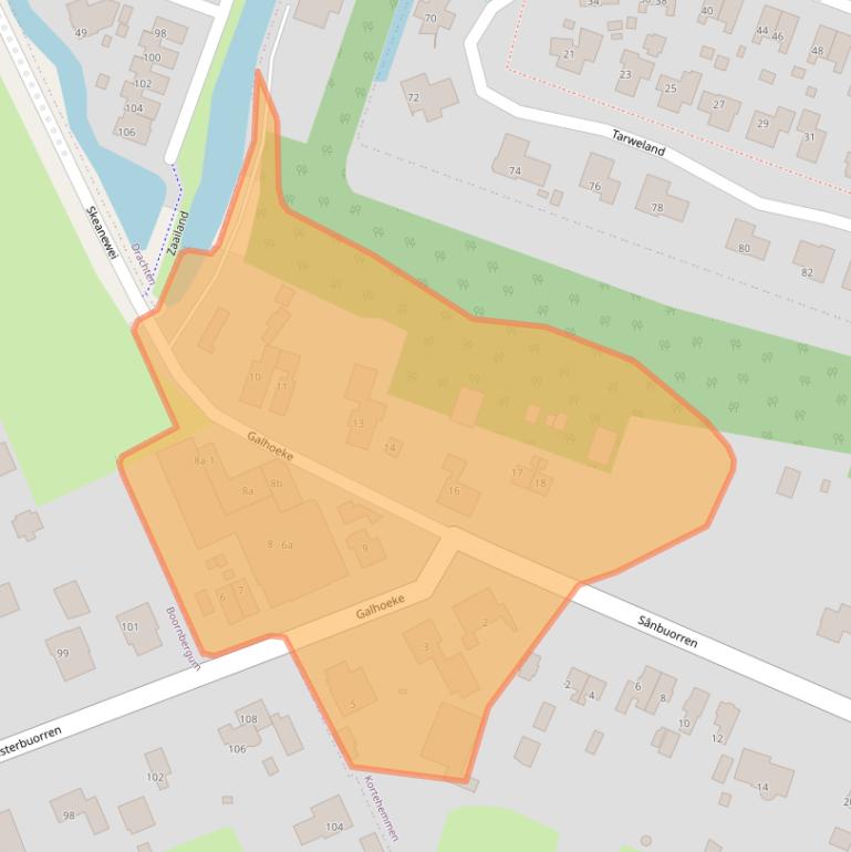 Kaart van postcodegebied 9211RG.