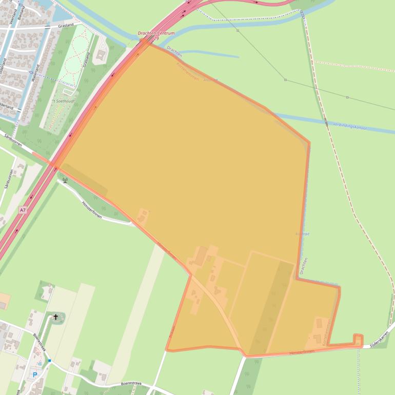 Kaart van postcodegebied 9211TS.