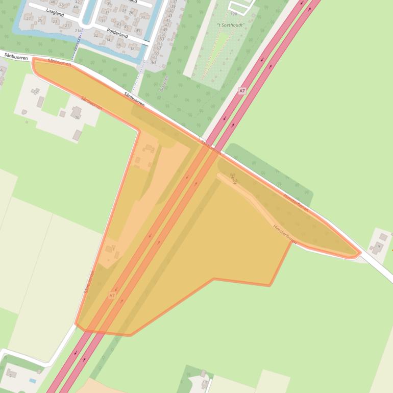 Kaart van postcodegebied 9211TT.