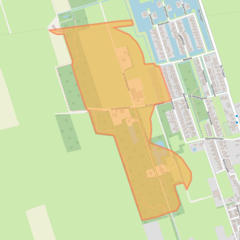Kaart van postcodegebied 9212PA.