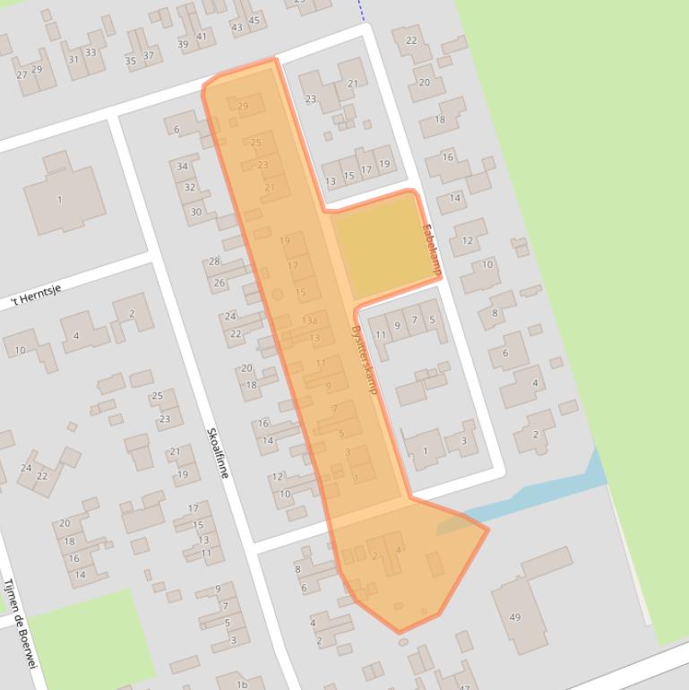 Kaart van postcodegebied 9212PE.