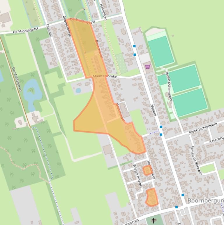 Kaart van postcodegebied 9212RG.