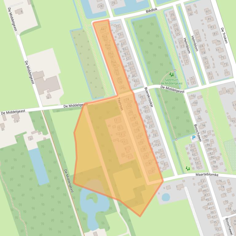 Kaart van postcodegebied 9212RM.