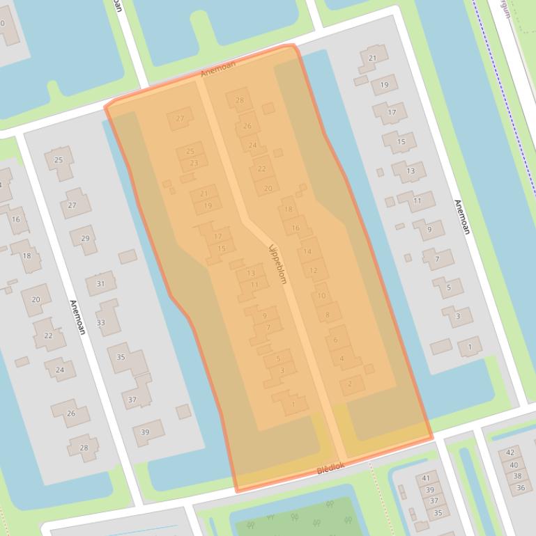 Kaart van postcodegebied 9212RV.