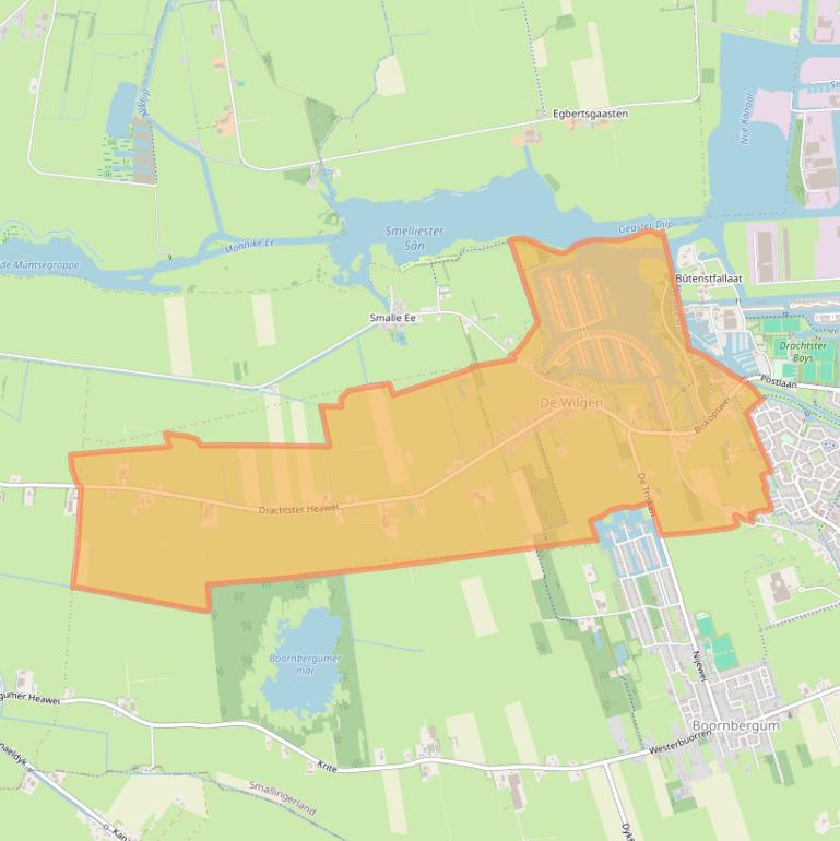 Kaart van postcodegebied 9213.