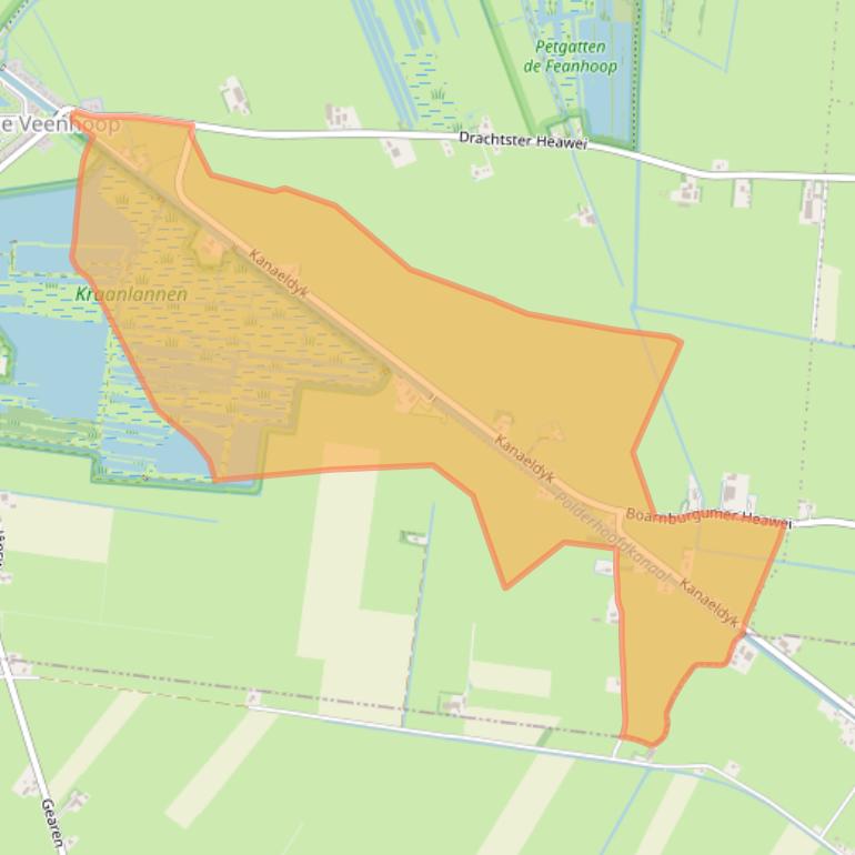 Kaart van postcodegebied 9215VT.