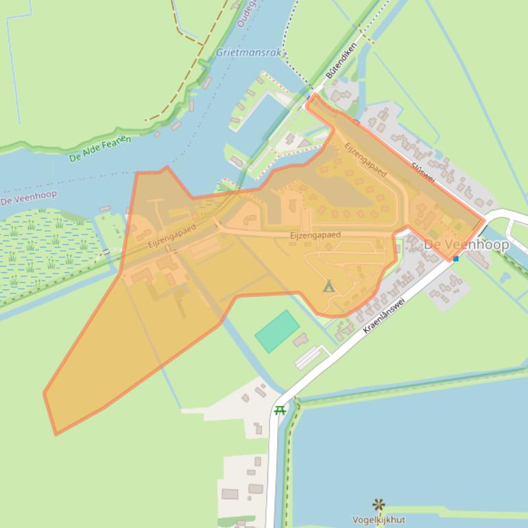 Kaart van postcodegebied 9215VV.