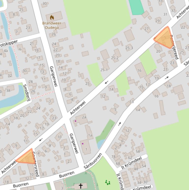 Kaart van postcodegebied 9216VA.