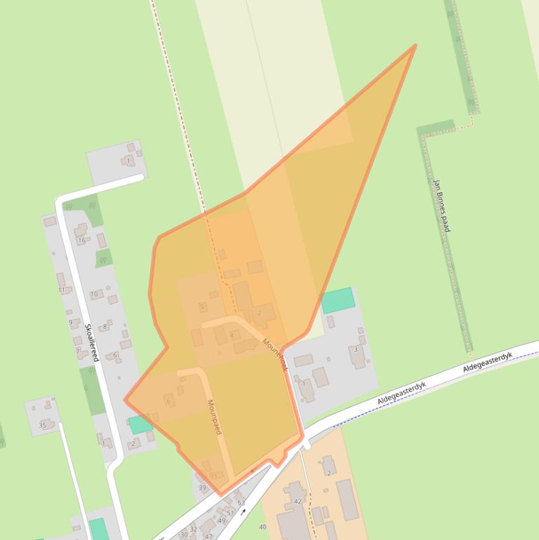 Kaart van postcodegebied 9216VD.