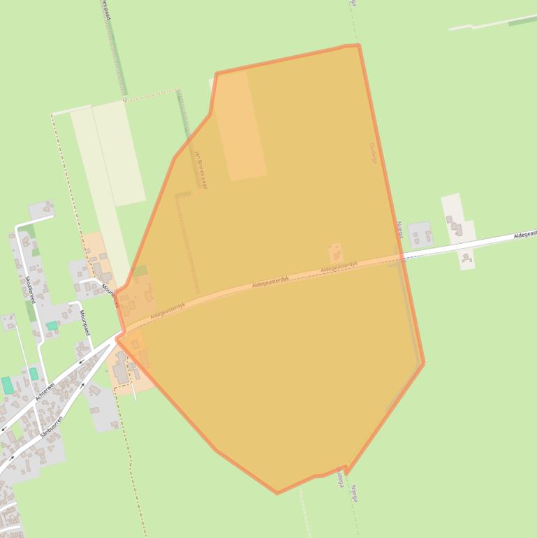 Kaart van postcodegebied 9216VN.