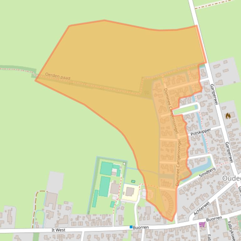 Kaart van postcodegebied 9216VV.