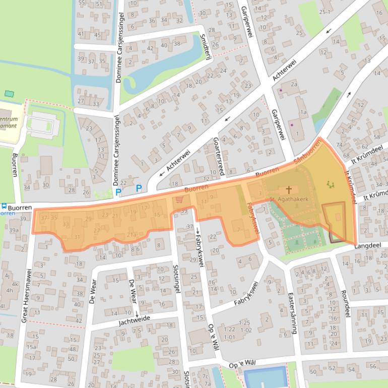 Kaart van postcodegebied 9216WB.
