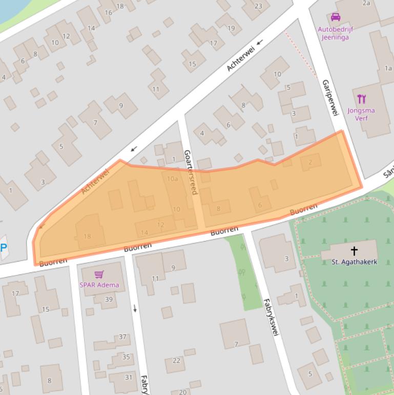 Kaart van postcodegebied 9216WD.