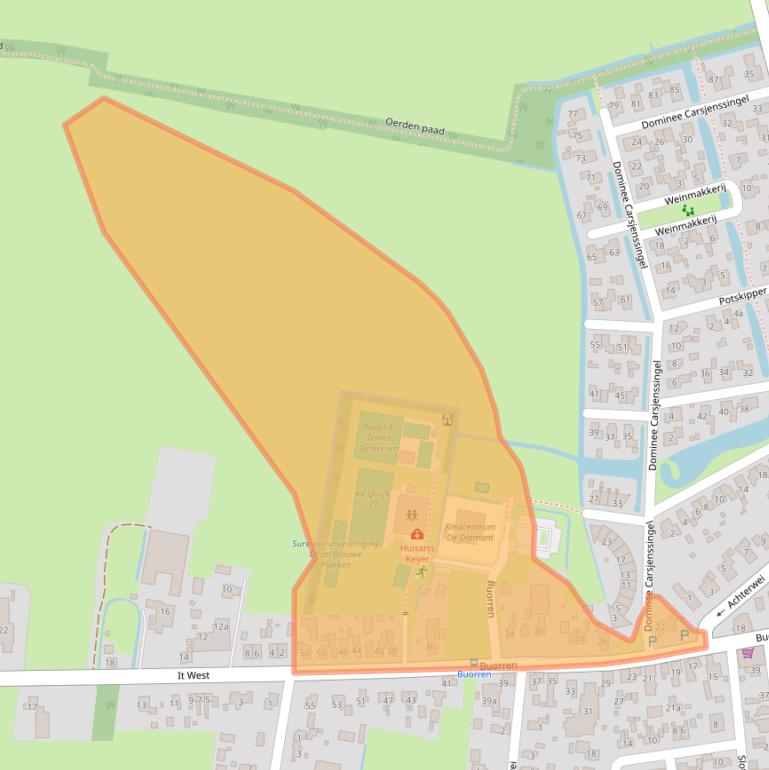 Kaart van postcodegebied 9216WE.