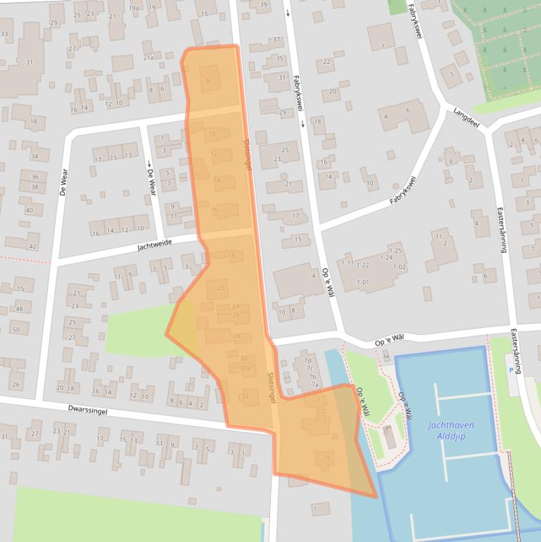 Kaart van postcodegebied 9216WH.