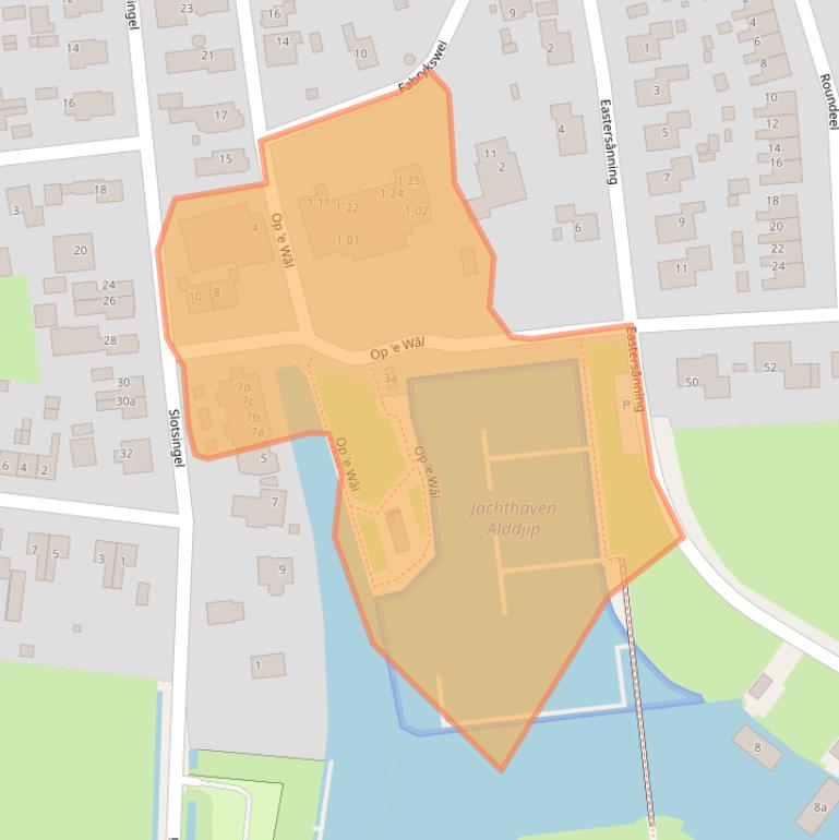 Kaart van postcodegebied 9216WP.