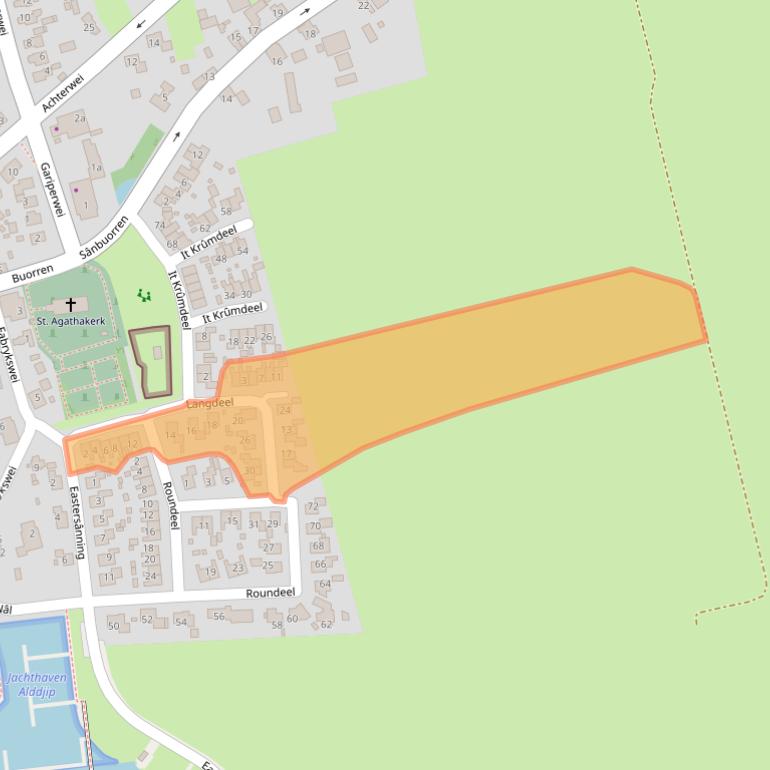 Kaart van postcodegebied 9216WX.