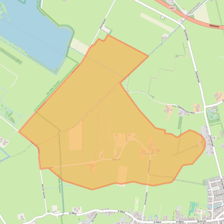 Kaart van postcodegebied 9216XB.