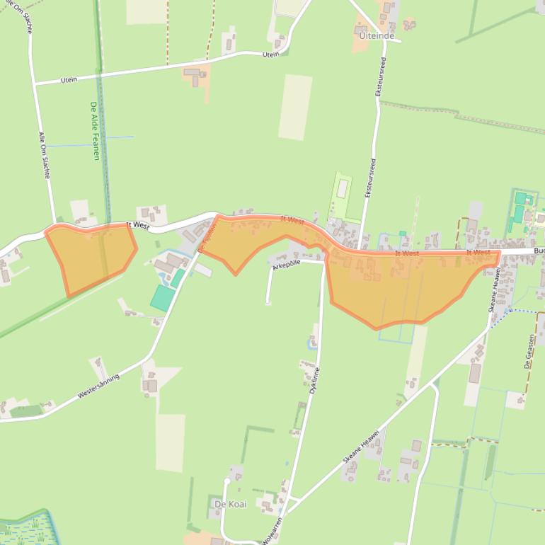 Kaart van postcodegebied 9216XD.