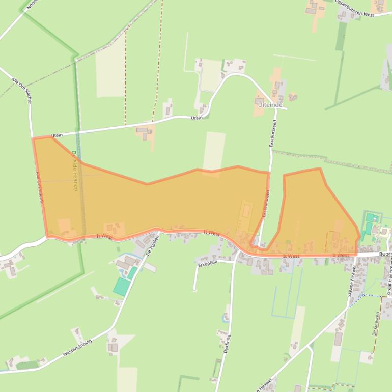 Kaart van postcodegebied 9216XE.