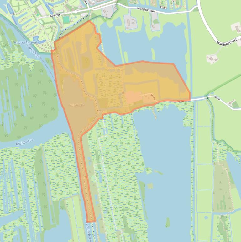 Kaart van postcodegebied 9216XJ.
