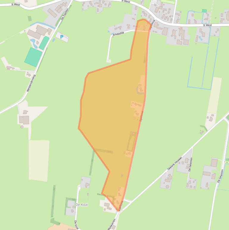 Kaart van postcodegebied 9216XL.