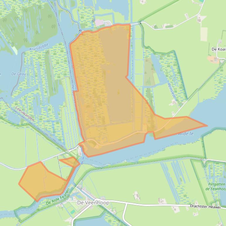 Kaart van postcodegebied 9216XP.