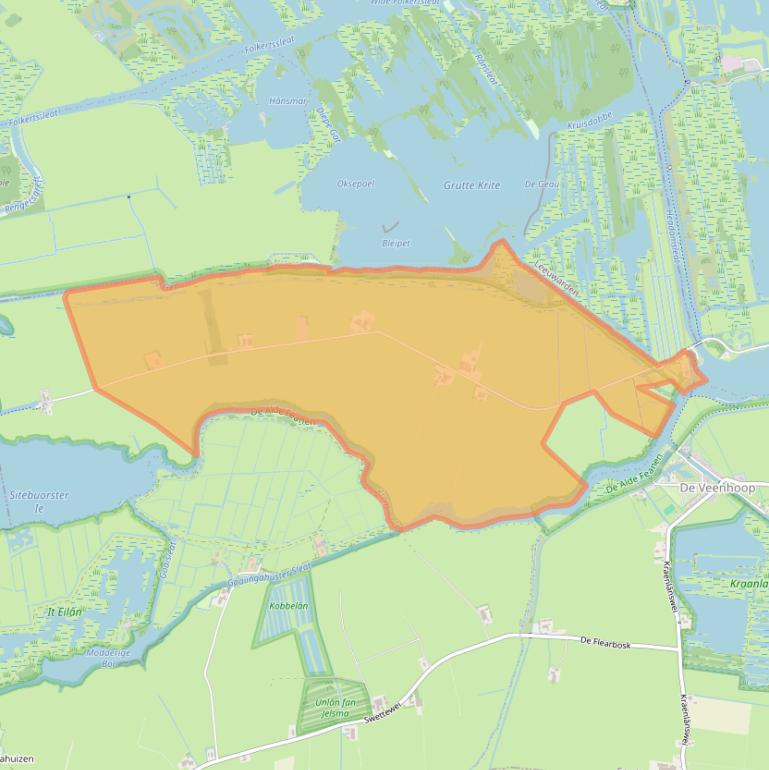 Kaart van postcodegebied 9216XR.