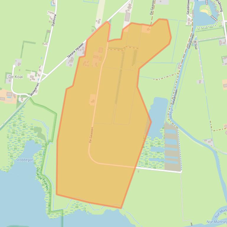 Kaart van postcodegebied 9216XT.