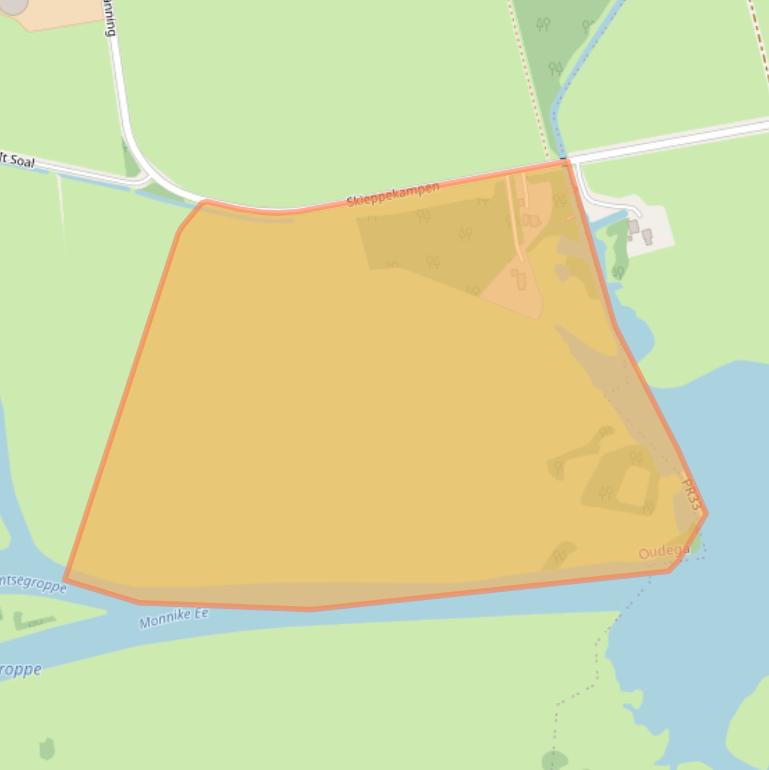 Kaart van postcodegebied 9216XV.