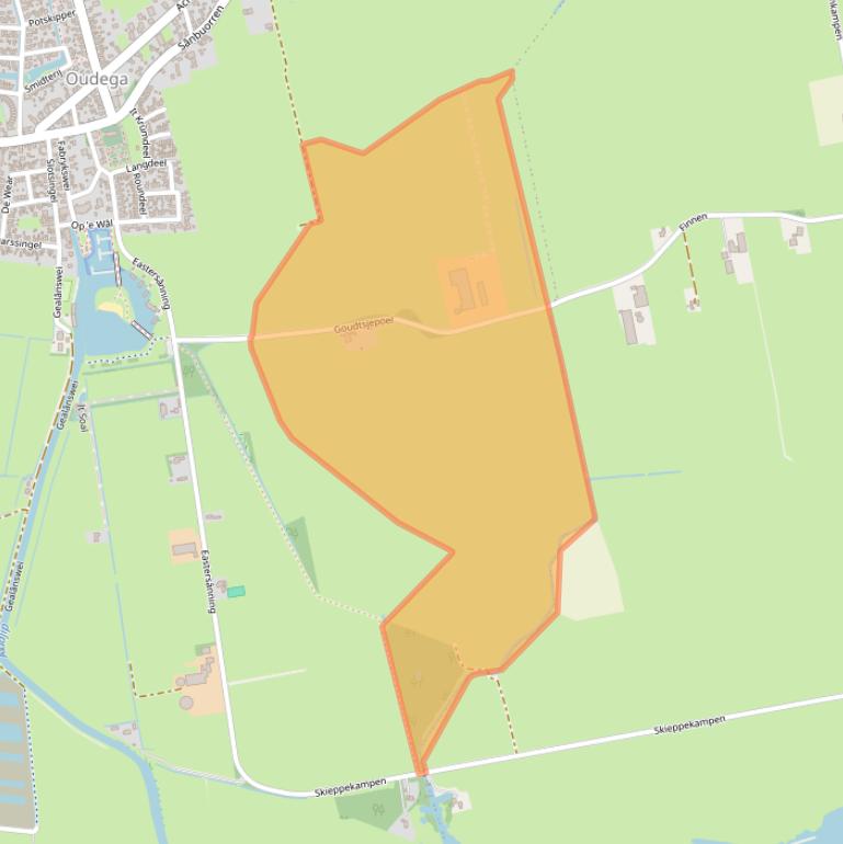 Kaart van postcodegebied 9216XW.