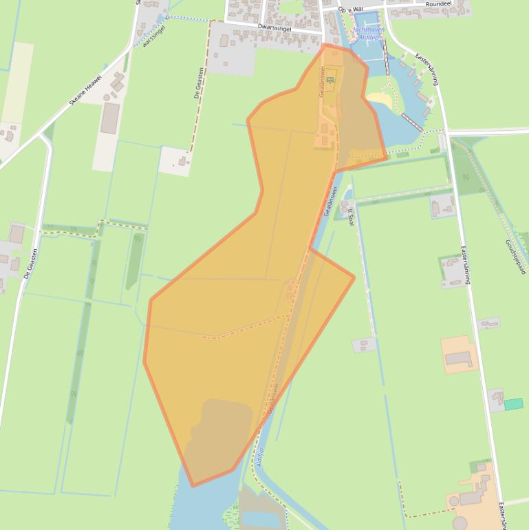 Kaart van postcodegebied 9216XX.