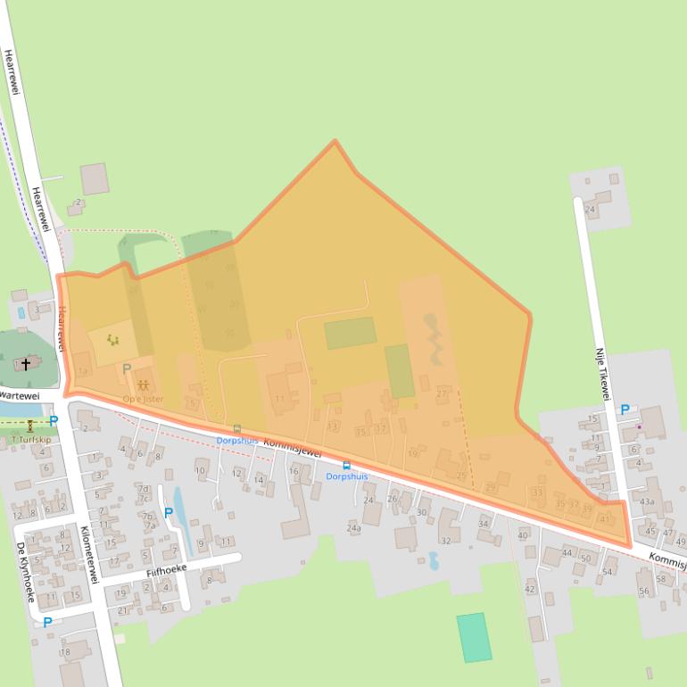 Kaart van postcodegebied 9217RL.