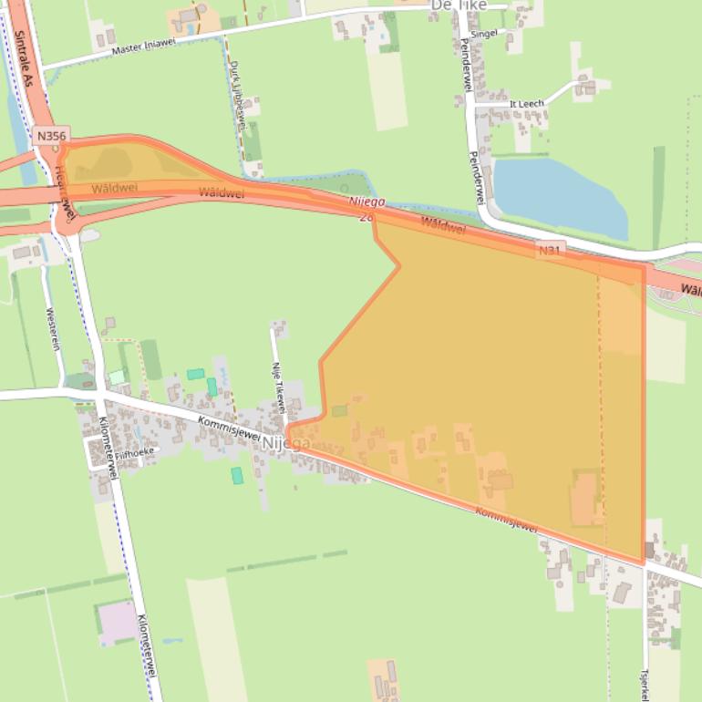 Kaart van postcodegebied 9217RM.