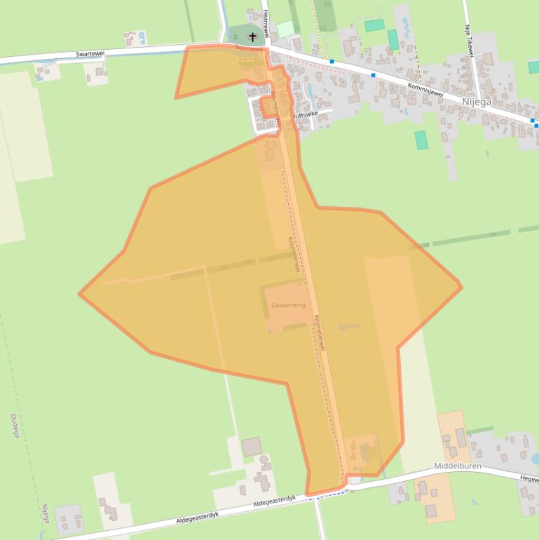 Kaart van postcodegebied 9217VR.