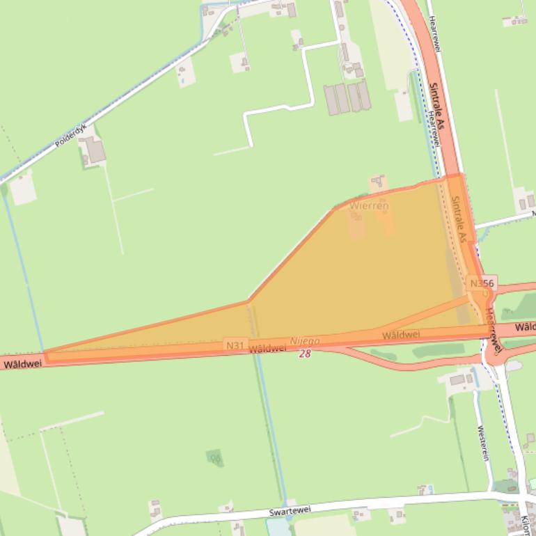 Kaart van postcodegebied 9217VZ.