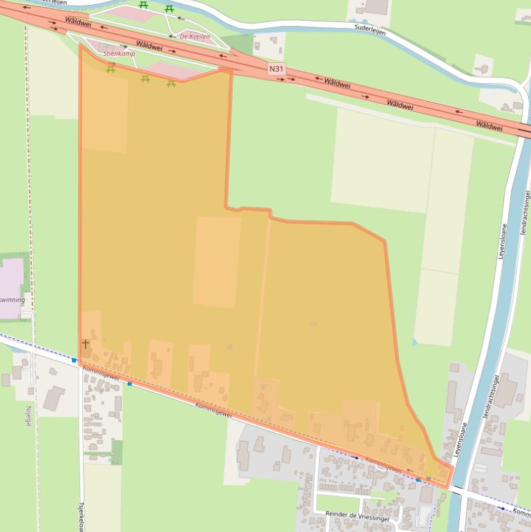 Kaart van postcodegebied 9218PJ.