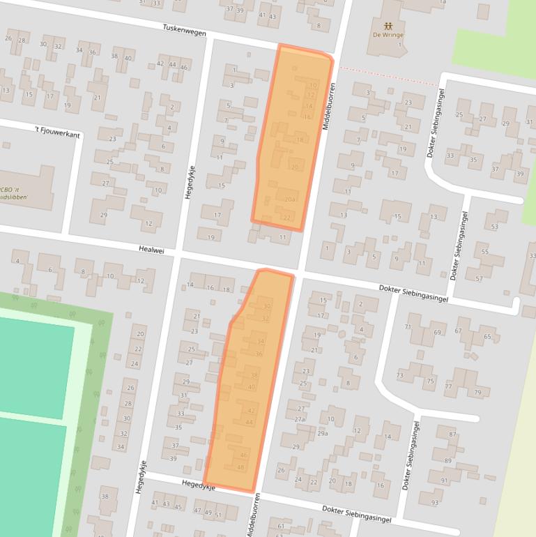 Kaart van postcodegebied 9218PS.