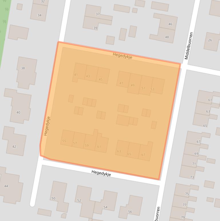 Kaart van postcodegebied 9218RE.