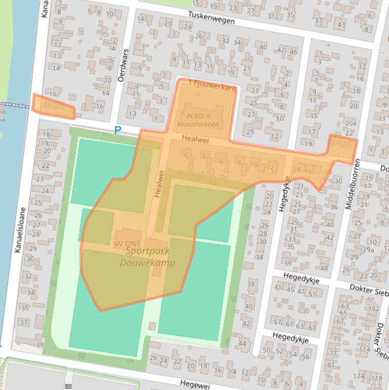 Kaart van postcodegebied 9218RH.