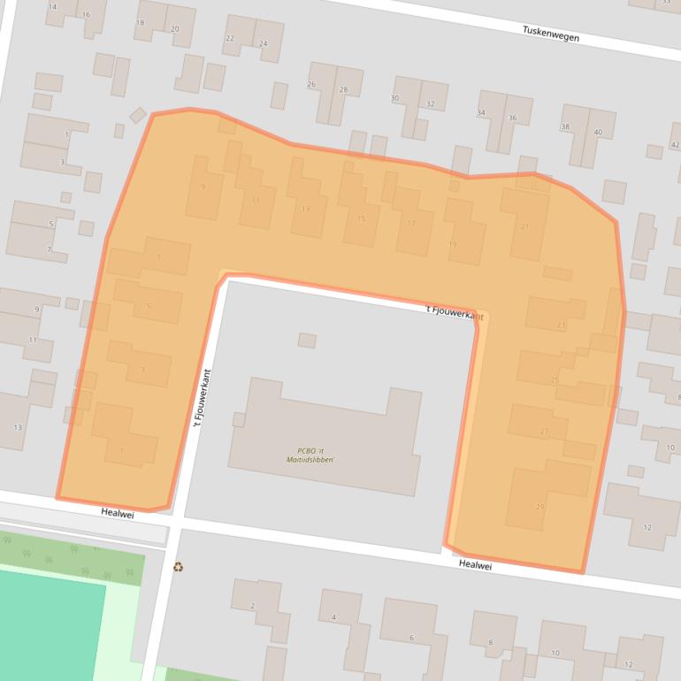 Kaart van postcodegebied 9218RJ.