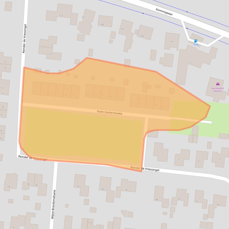 Kaart van postcodegebied 9218RL.