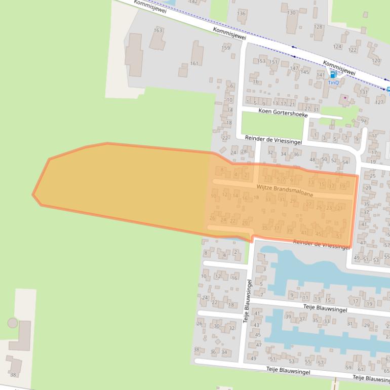 Kaart van postcodegebied 9218RN.