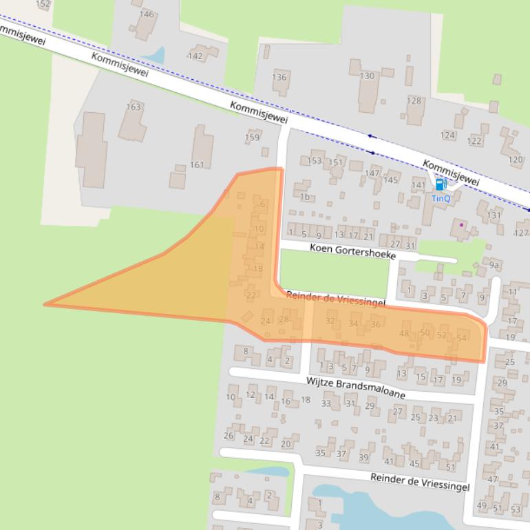 Kaart van postcodegebied 9218RP.