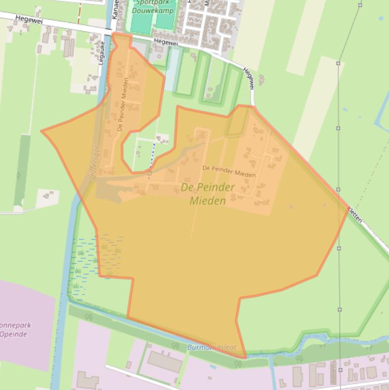 Kaart van postcodegebied 9218RZ.